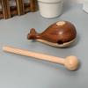 Wooden Fish Ornament Smooth Surface Whale Shape Block Toy Ornament Percussion Instrument