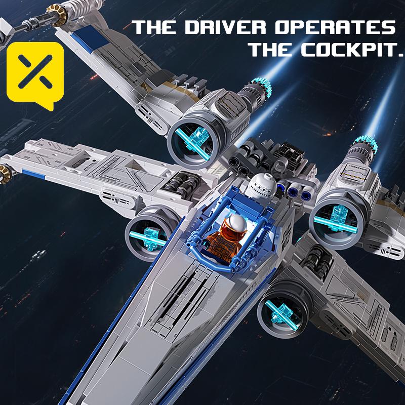 TOYLINX Космический Истребитель Модель из Кубиков 1271 Деталь Moc Строительные Блоки Образовательные Игрушки Подарки на День Рождения Рождественские Подарки для Детей