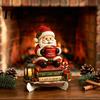 Festival Atmosphere Decor Christmas Wooden Table Sign, 2D Flat Santa Claus/Snowman Reading Desktop Ornament Xmas Home with Stand, Holiday Tabletop