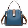 Luxury Splicing Handbag For Women PU Leather Bucket Shuolder Bag Fashion Handle Bag Brand Shopping Mommy Crossbody Bag