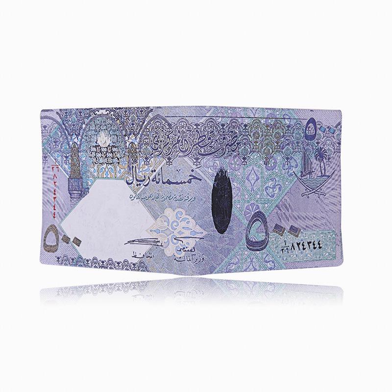 Unisex Short Wallet with Creative Currency Patterns from Various Countries