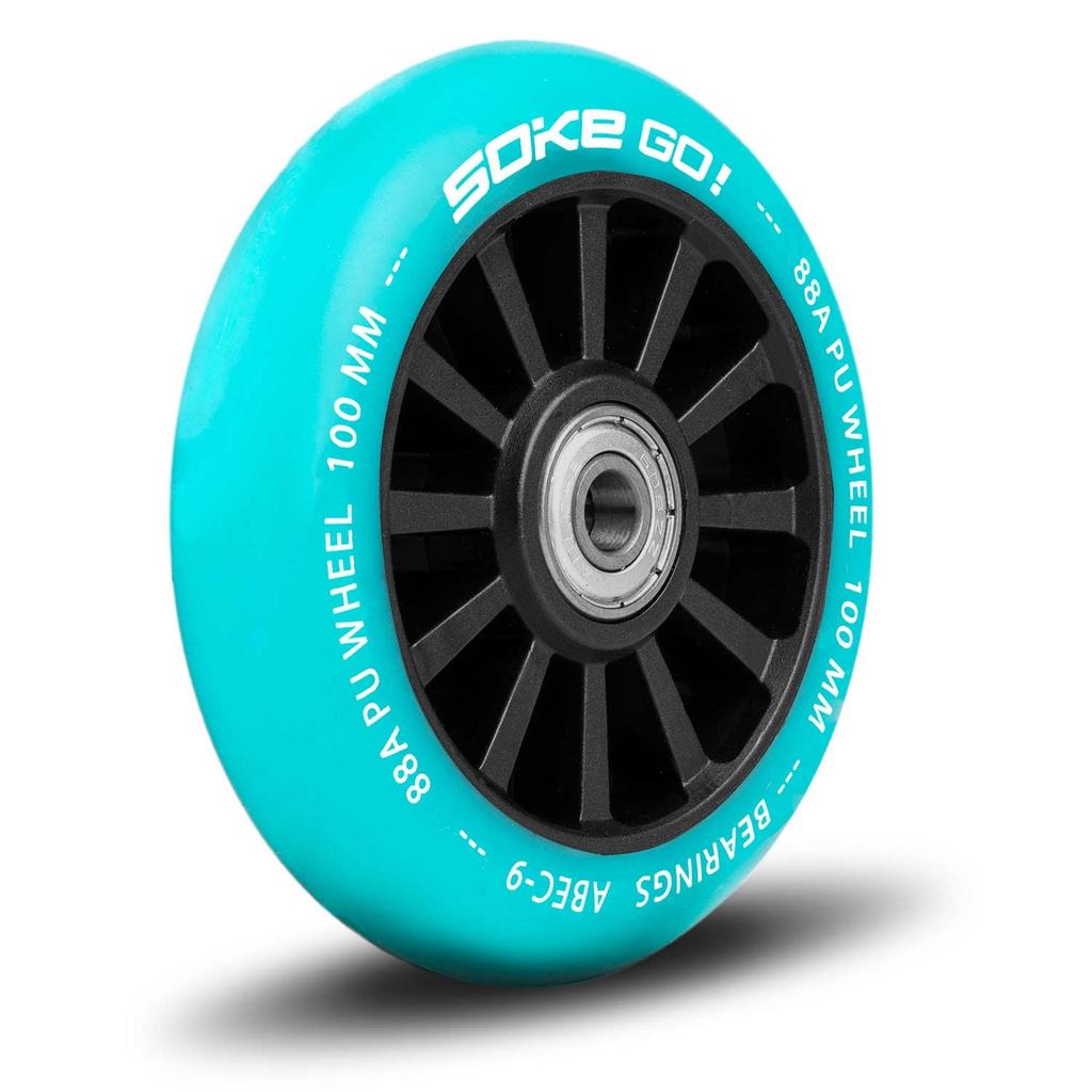 Scooter Wheels 100 Mm Turquoise 2 Pcs