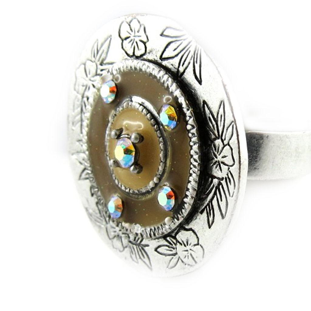 Les Trésors De Lily [E0605] - Коричневое дизайнерское кольцо «Гейша»