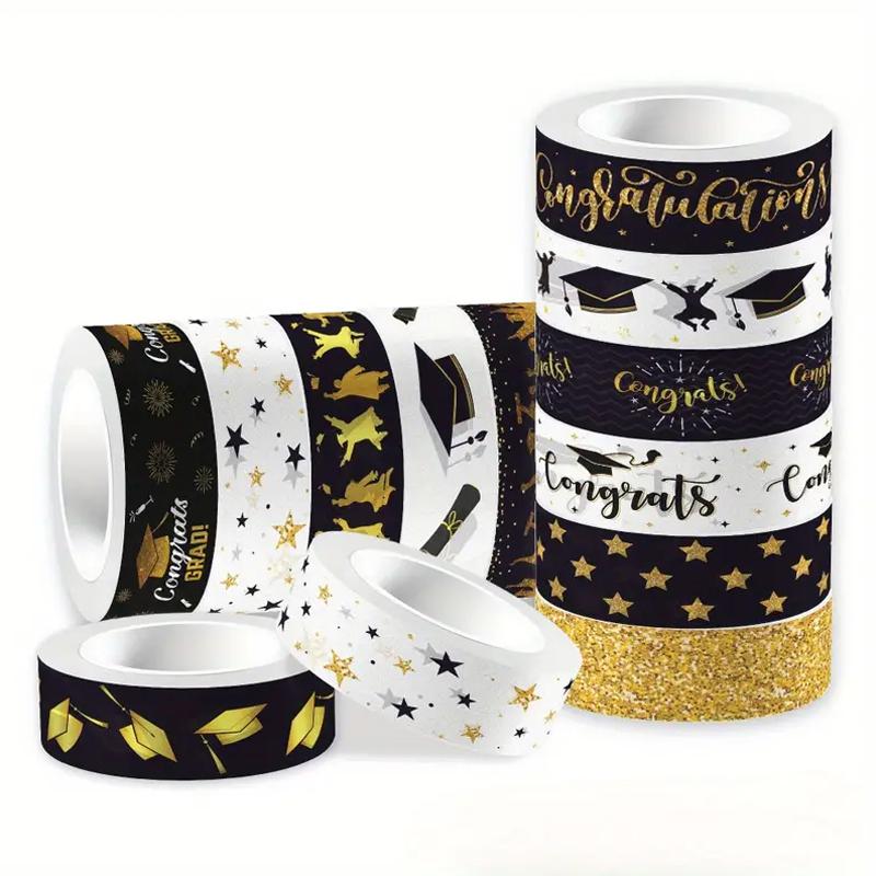 12pcs/set Adhesive Tape School Graduation Party Scrapbook DIY Material Scrapbooking Materials 15mmx5m