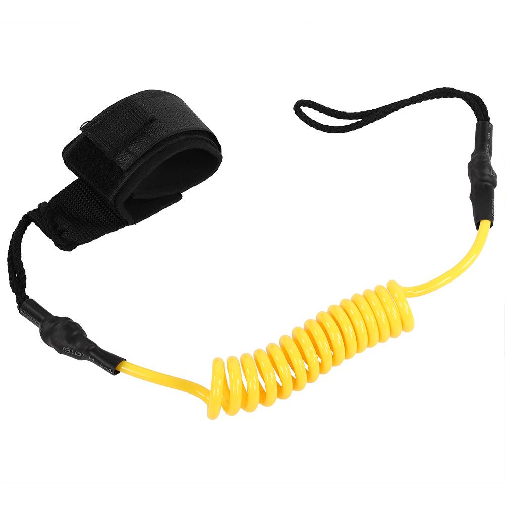 Kayak Accessory Safety Paddle Stand Up Paddle Surfing Leash For Surfboard (Yellow)