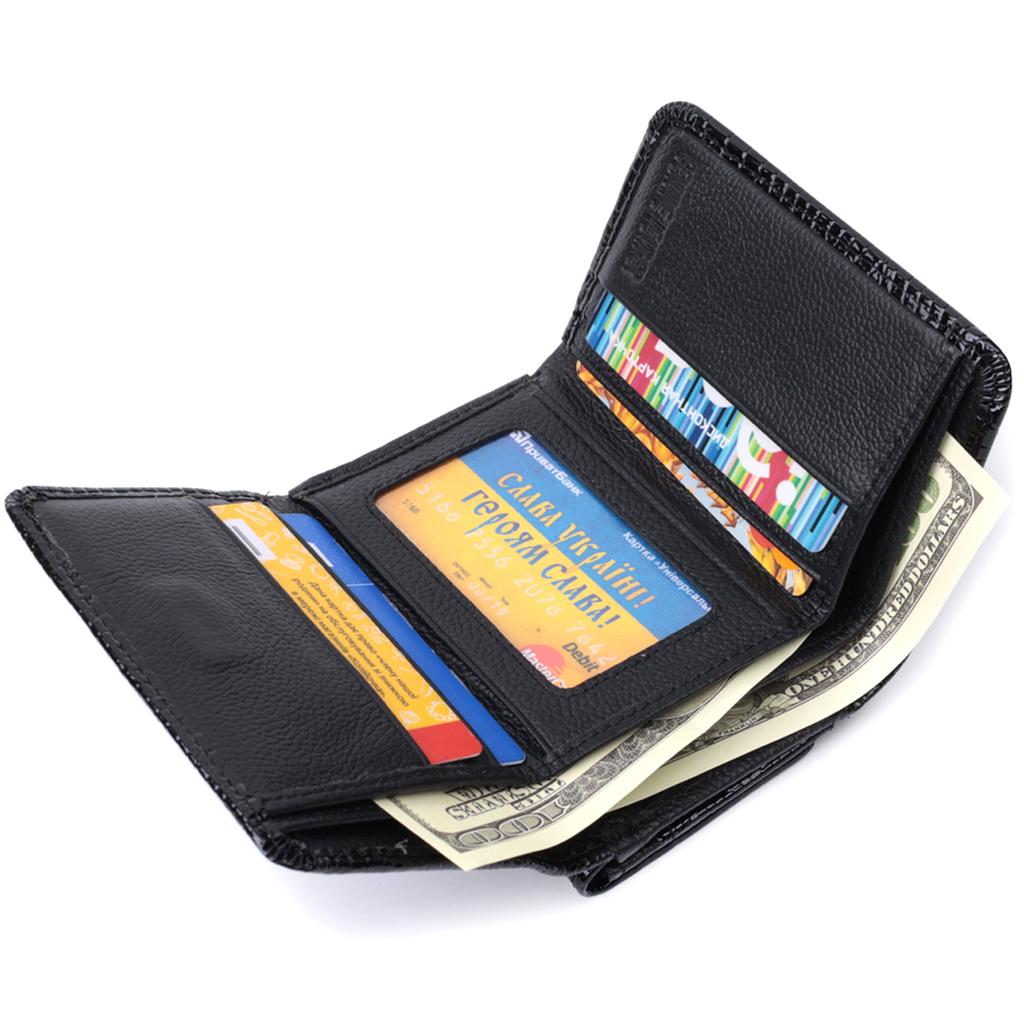 Women's Stylish Wallet Made of Textured Genuine Leather ST Leather 22732 Black