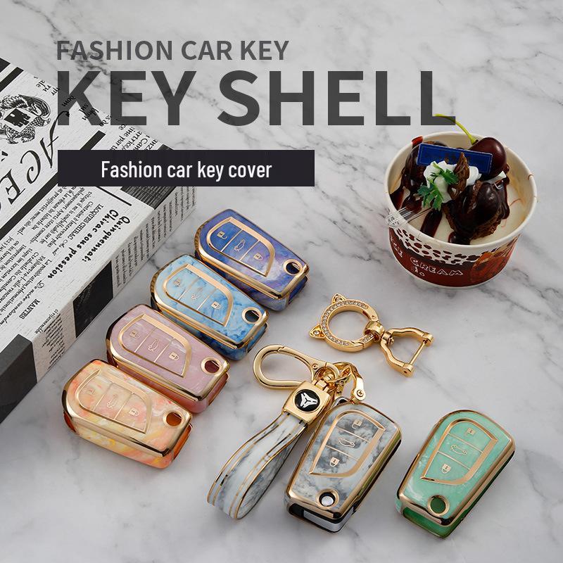Чехол для ключа Toyota для RAV4, Camry, Reiz, Levin, Corolla, Highlander - Складная застежка для мужчин и женщин