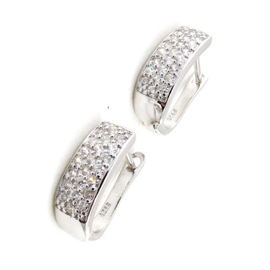 Les Trésors De Lily [J0184] — Белые серебряные серьги-кольца «Богиня»