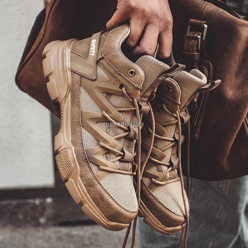 Fashion Work Safety Shoes Men Indestructible Work Boots Male Security Steel Toe Shoes Puncture-Proof Work Sneakers Men's Safety Boots