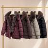 Padded clothes winter temperament big fur collar padded jacket new foreign style waist thin jacket medium and long down padded clothes