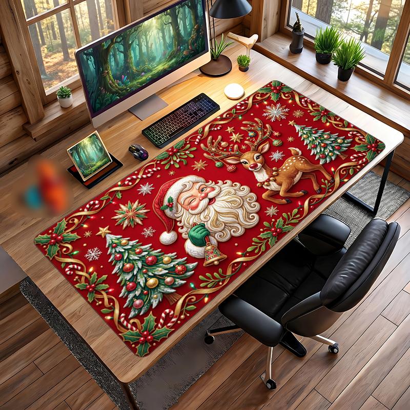 Christmas Printed Mouse Pad Non Slip Desk Mat For Office Gaming Home Use Holiday Gift