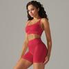 Nessaj Summer Yoga Set Women Fitness Suits Seamless Push Up Bra High Waist Shorts Gym Sportswear
