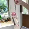 780 мл Пластиковая спортивная бутылка для воды Портативная для спортзала, путешествий, прозрачная, герметичная, для питья, розовая, синяя, высокая ценность, современный простой стиль