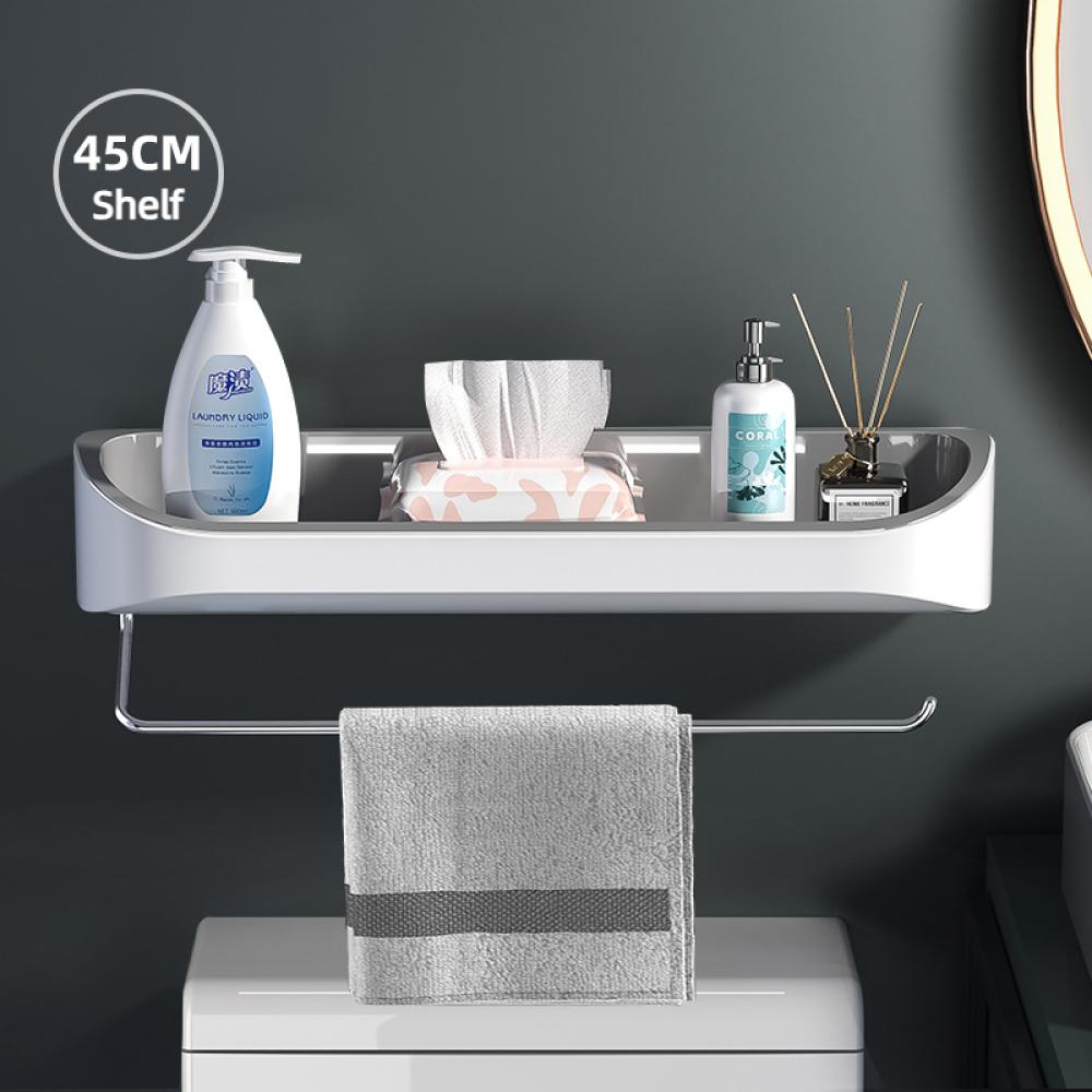 Полка для унитаза, настенная, многофункциональная, туалетные принадлежности для ванной комнаты, большая неперфорированная полка для хранения в ванной комнате