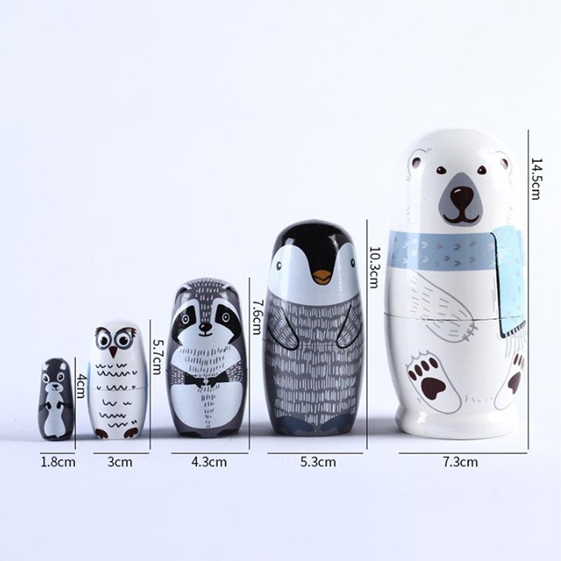 Hand Paint Toys Nesting Dolls Figurines Decorations Wooden Matryoshka Toys Craft Collection Handmade Stacking Dolls