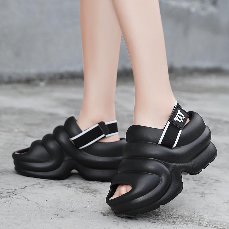 Летние женские сандалии, женские сабо на толстой подошве, мягкая обувь на сухой танкетке из ЭВА, пляжные сандалии, домашние тапочки, размеры 35–41