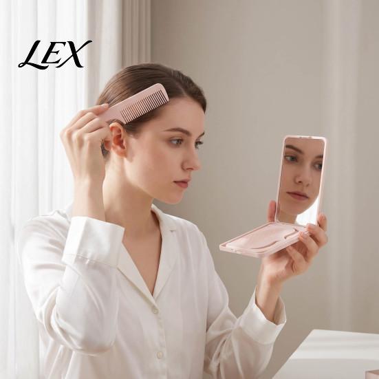 Scratch Resistant Folding Mirror Portable Makeup with Comb, Compact Travel Cosmetic Mirror, Pocket 2-in-1 Hair Comb And Size & Detangling for