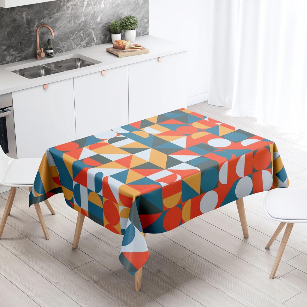 Скатерть геометрической формы, домашний декор, устойчивая к пятнам, водонепроницаемая, украшение для стола, прямоугольная кухонная столешница для камина