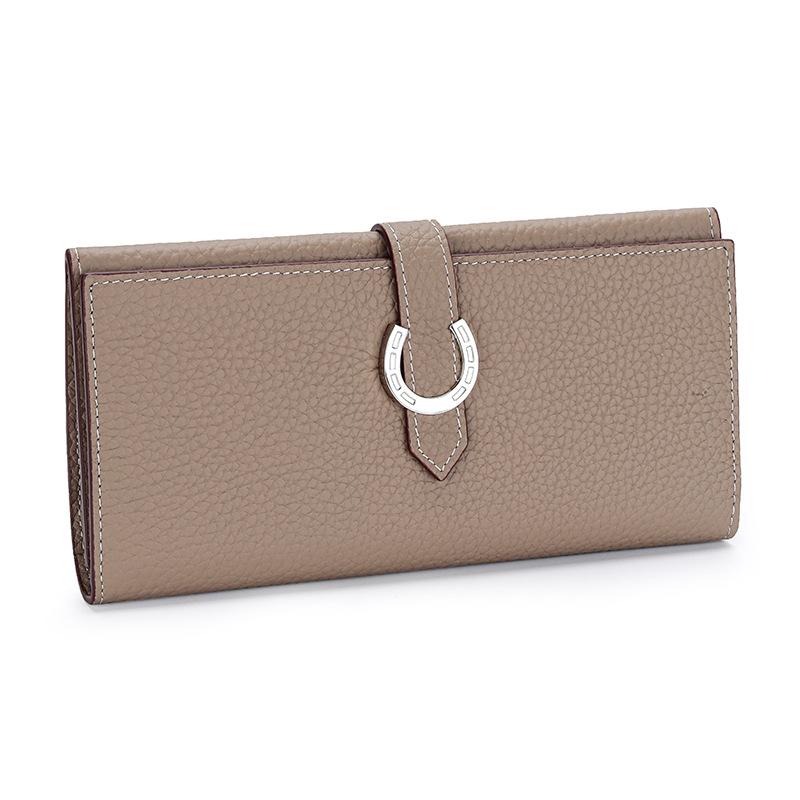 2024 New Real Leather Women Wallets Long Calfskin Purses For Ladies Fashion C Letter Hasp Clutch Bag High Capacity Phone Purse