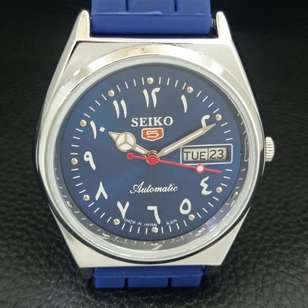 ВИНТАЖНЫЕ АВТОМАТИЧЕСКИЕ SEIKO 5 6309A ВОССТАНОВЛЕННЫЕ ЯПОНСКИЕ МУЖСКИЕ ЧАСЫ С СИНИМ ЦИФЕРБЛАТОМ a442587-1