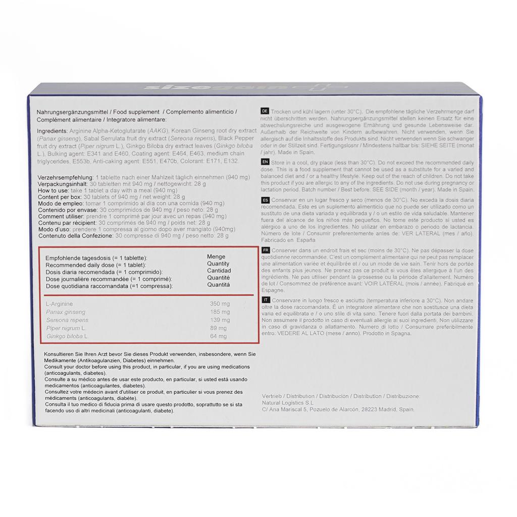 Sizegain Plus 30 Capsules Designed To Strengthen Men's Masculinity and Improve Sexual Potency.