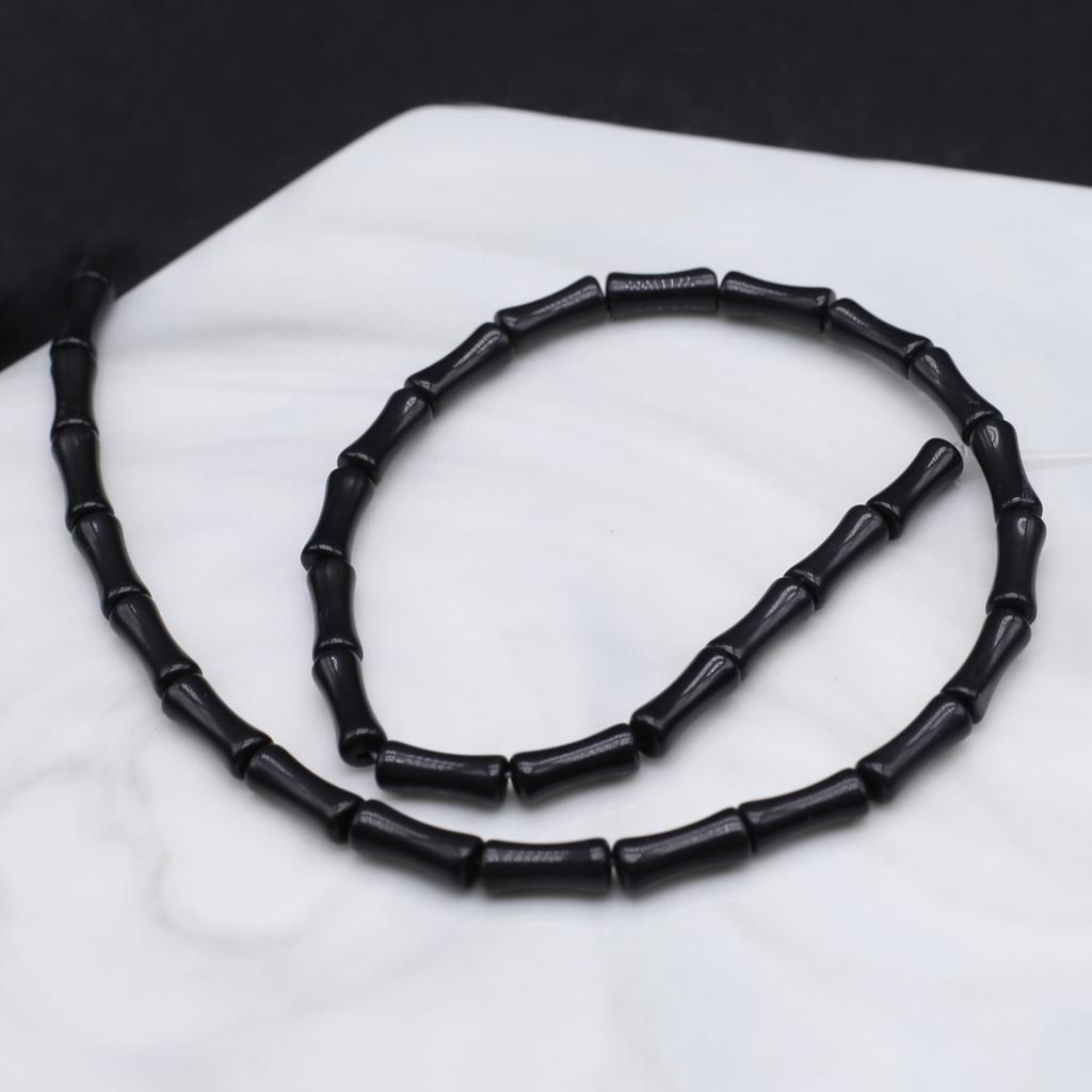 1 нить, Натуральный камень Канадский жадеит Обсидиан Кристальные бусины из прозрачного кварца, Ручная работа, Бусины в форме бамбукового сустава, 1,2×5 см, для изготовления украшений своими руками