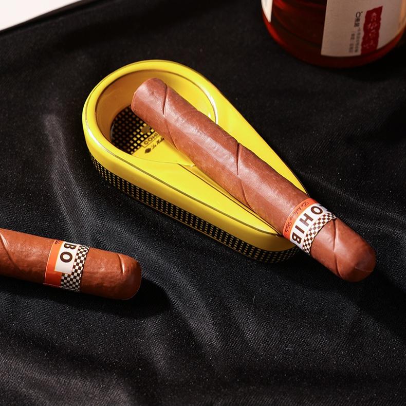 1PC European style ceramic cigar ashtray high-end creative personality portable home office ashtray accessories cigar rack single ashtray