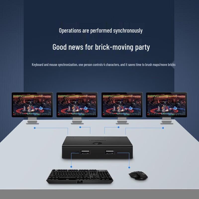 Ugreen CM228 4-Port 2-Device USB Printer Sharing Switch