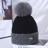 Women's Winter Warm Knitted Hat Korean Style Trendy Versatile Plus Velvet Thickened Windproof Ear Protection Wool Hat