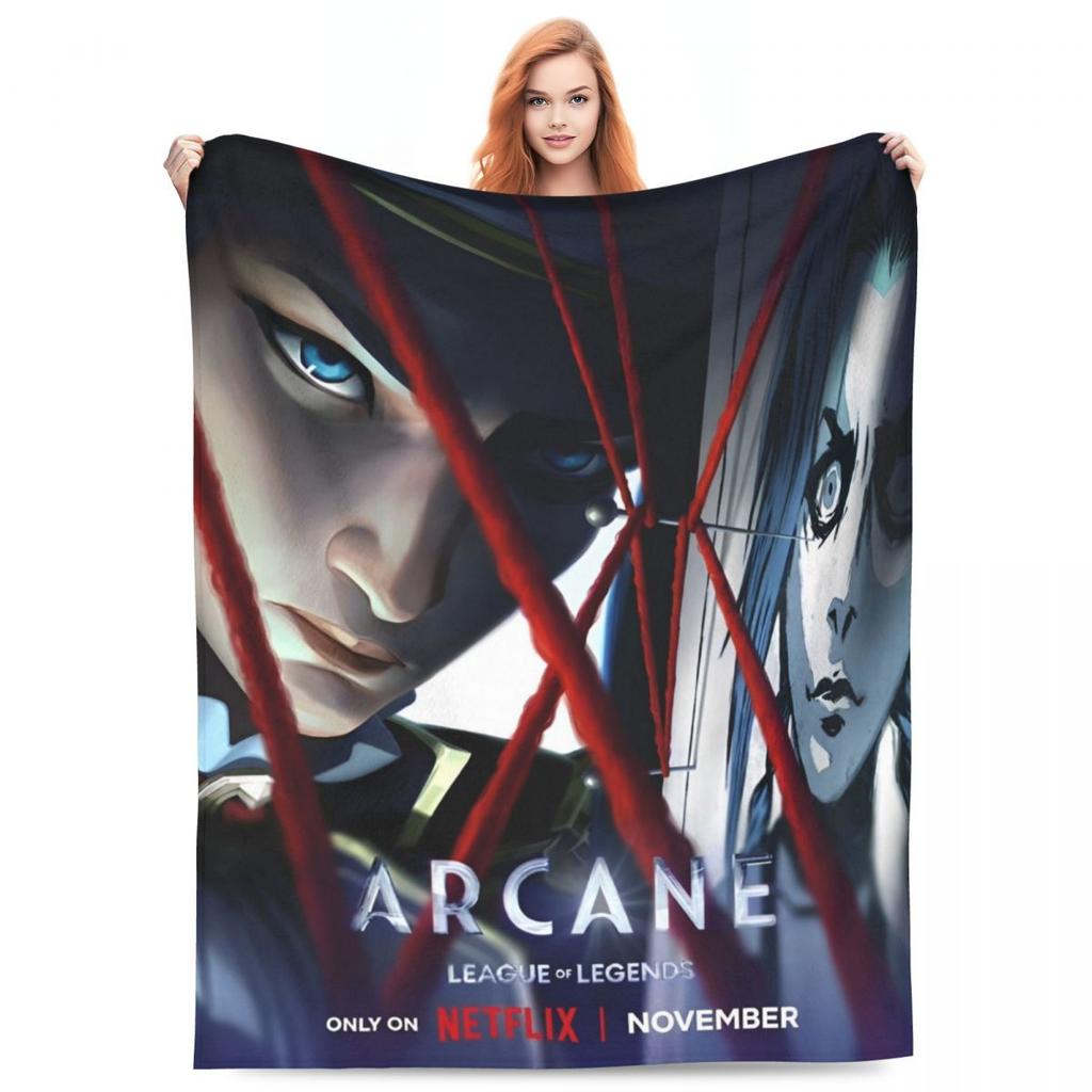 Фланелевое одеяло Arcane Caitlyn Game, теплое мягкое покрывало для пикника на открытом воздухе, покрывало для дивана и кровати