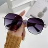 Metal sunshade glasses women's, high-end ins polarized adult sunglasses fashion UV-proof ink