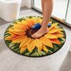 3D Коврик на пол Подсолнух Нескользящий Впитывающий Коврик для ванной Быстросохнущий Круглый Цветочный Ковер для Фермерского Дома Спальни Прихожей Гостиной