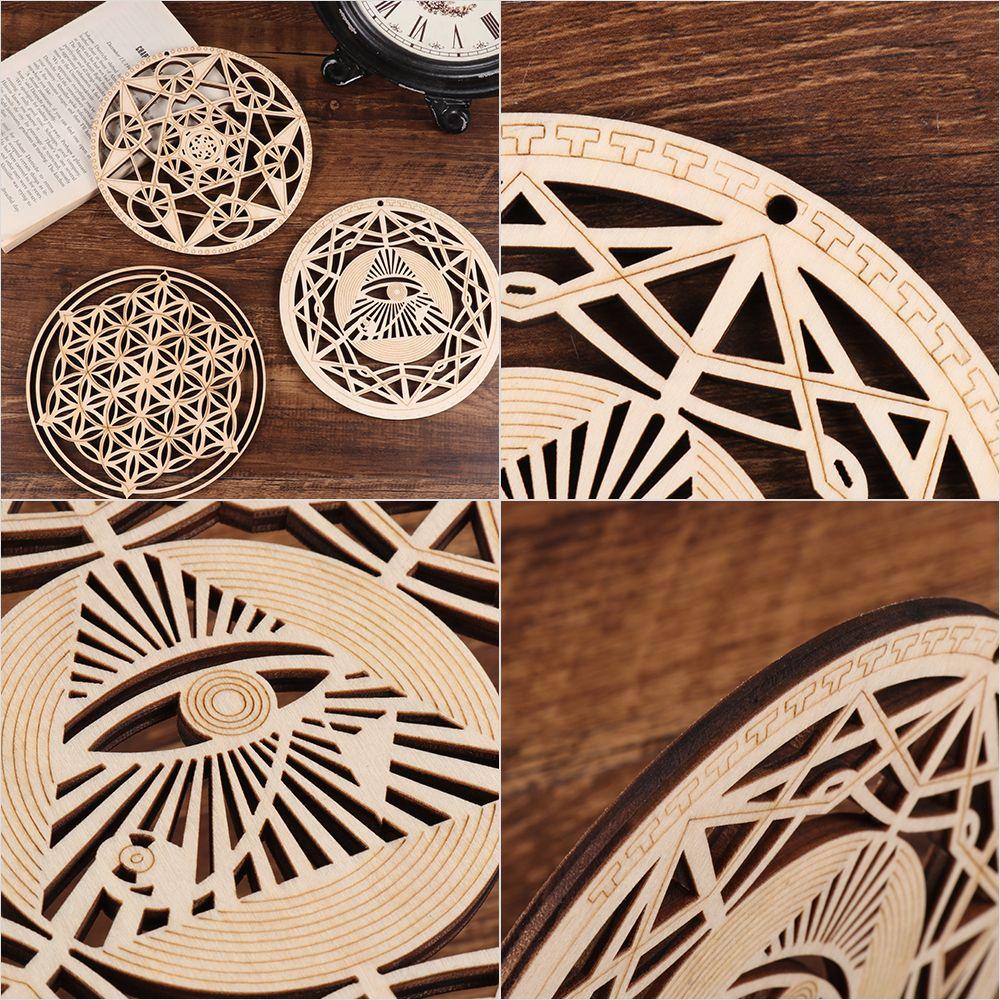 Деревянный знак для медитации, украшения, настенный декор, деревянное настенное искусство, подвесное произведение искусства, сакральная геометрия