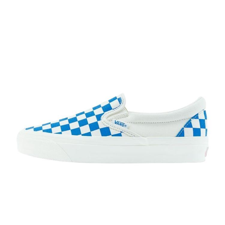 Vans Mte Slip-On Reissue Checkerboard Slip-On Low Top Canvas Shoes Unisex Sneakers Blue White VN000CWA0H7