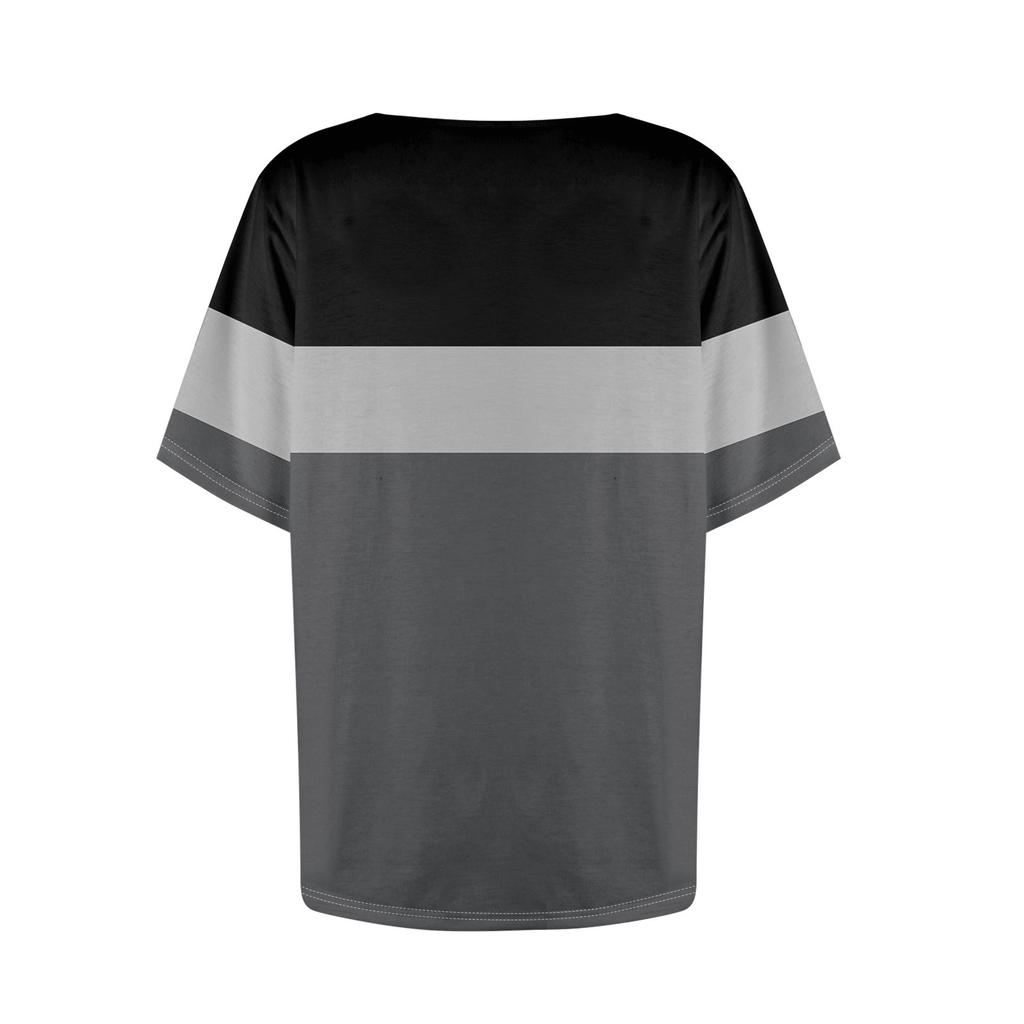 Женская повседневная футболка с асимметричным вырезом и коротким рукавом, декоративная пуговица