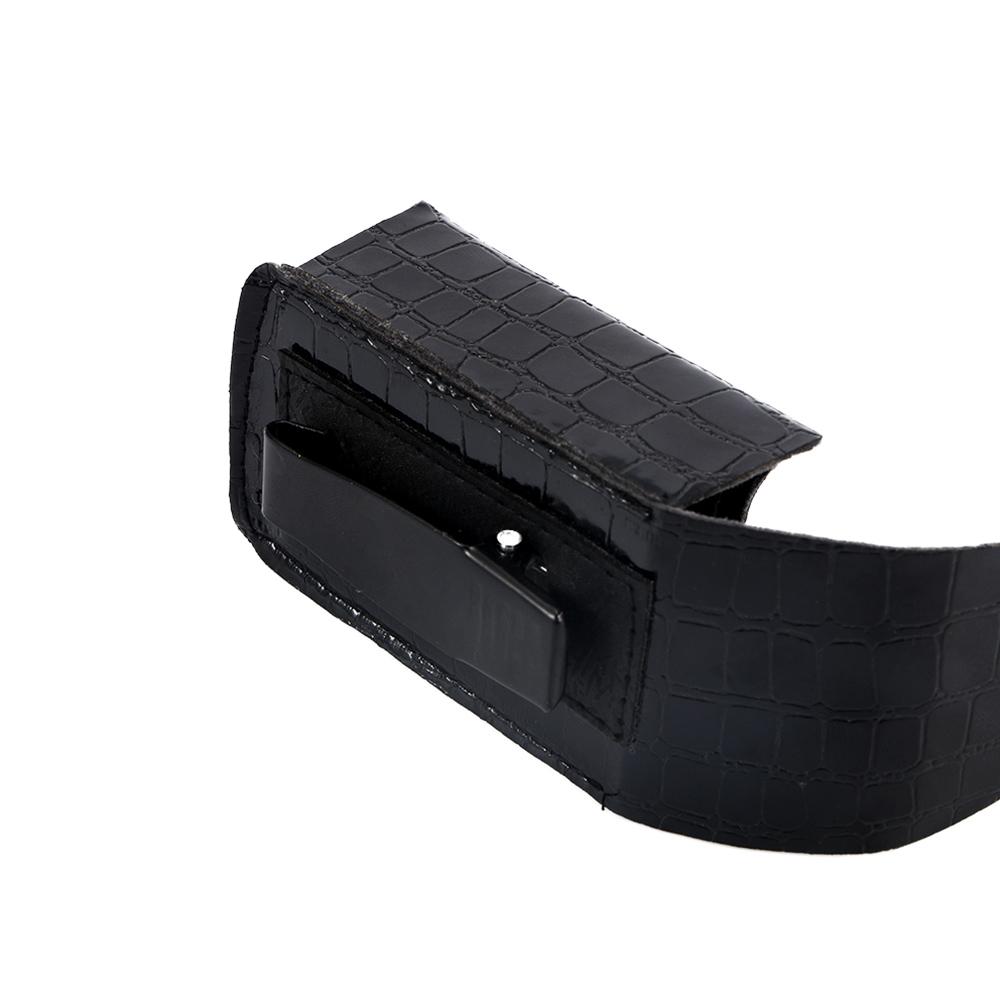 Snap Box Faux Leather Clipped on Belt Spectacle Case Eyeglasses Case Glasses Box Eyewear Case