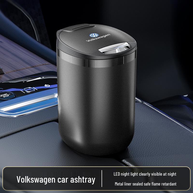 Stylish Fireproof Metal Car Ashtray with Lid – Dustproof Accessory for Men & Women