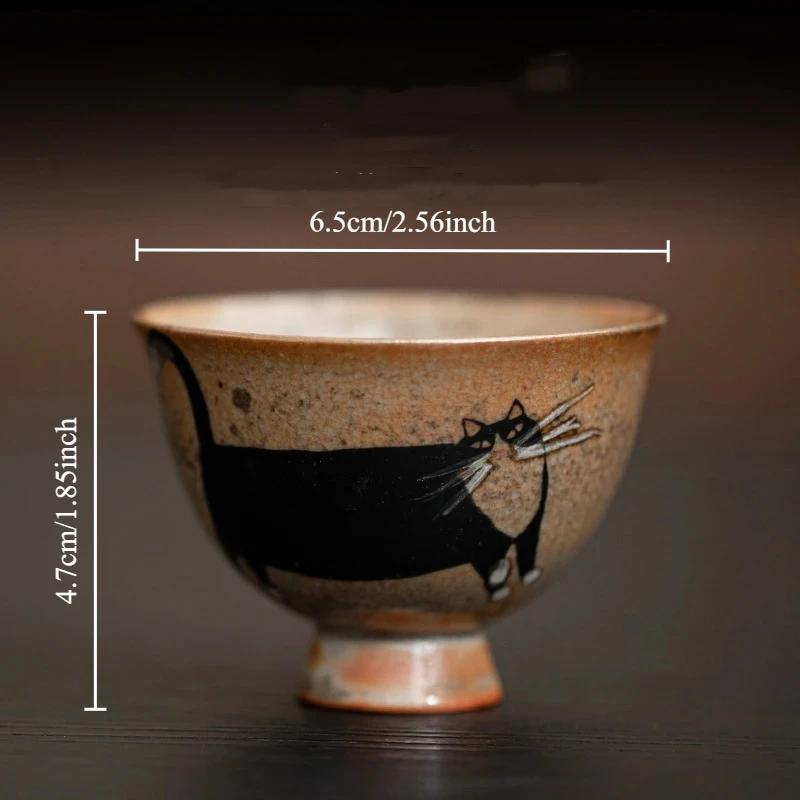 Beautiful Cups Tea Cup Set Teaware for Tea Ceremony Cute Cat Teacup Chinese Ru Yao Ceramic Opening Cup Pottery