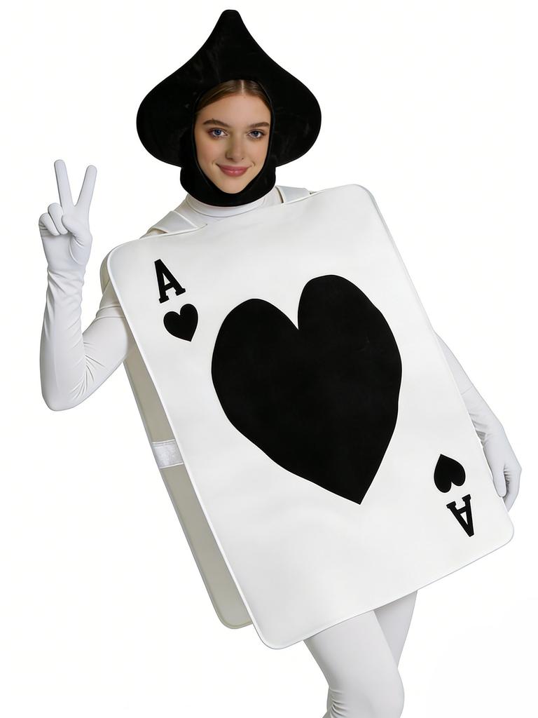 Alice in Wonderland Playing Card Costume Red Heart A Cosplay Outfit Unisex Family Matching Set for Halloween