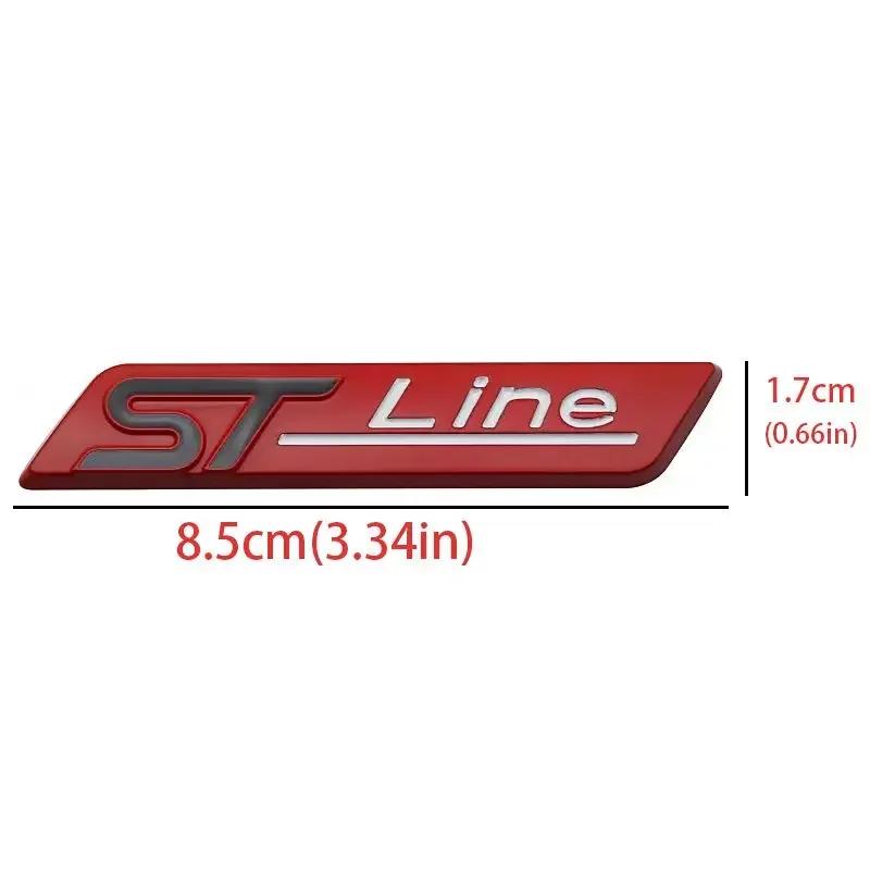 HUHI8 3D Metal ST Line Rear Trunk Badge Emblem Sider Fender Sticker for Ford Stline Focus Fiesta Mondeo Ecosport Kuga ESCAPE