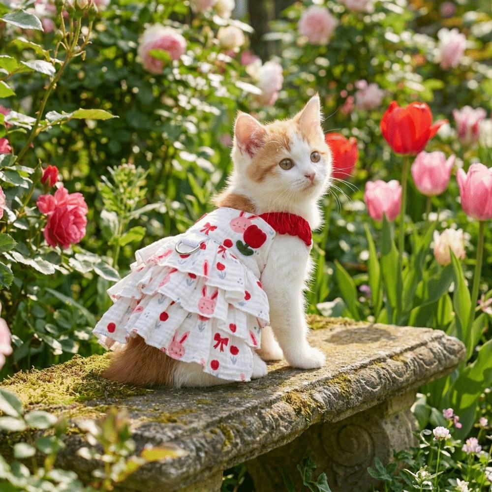 Cotton Dog Suspenders Dress Thin Breathable Summer Cat Clothes Puppy Princess Skirt Spring