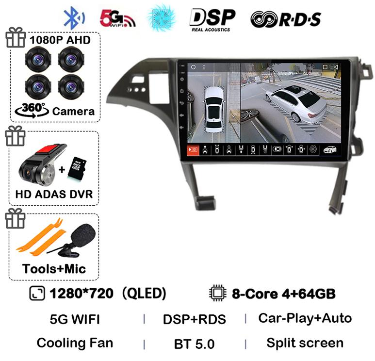 Android 14 Carplay Auto для Toyota Prius XW30 2009 2010 2011 2012 2013 2014 2015 Автомобильный радиоприемник GPS стерео мультимедийный проигрыватель BT DSP