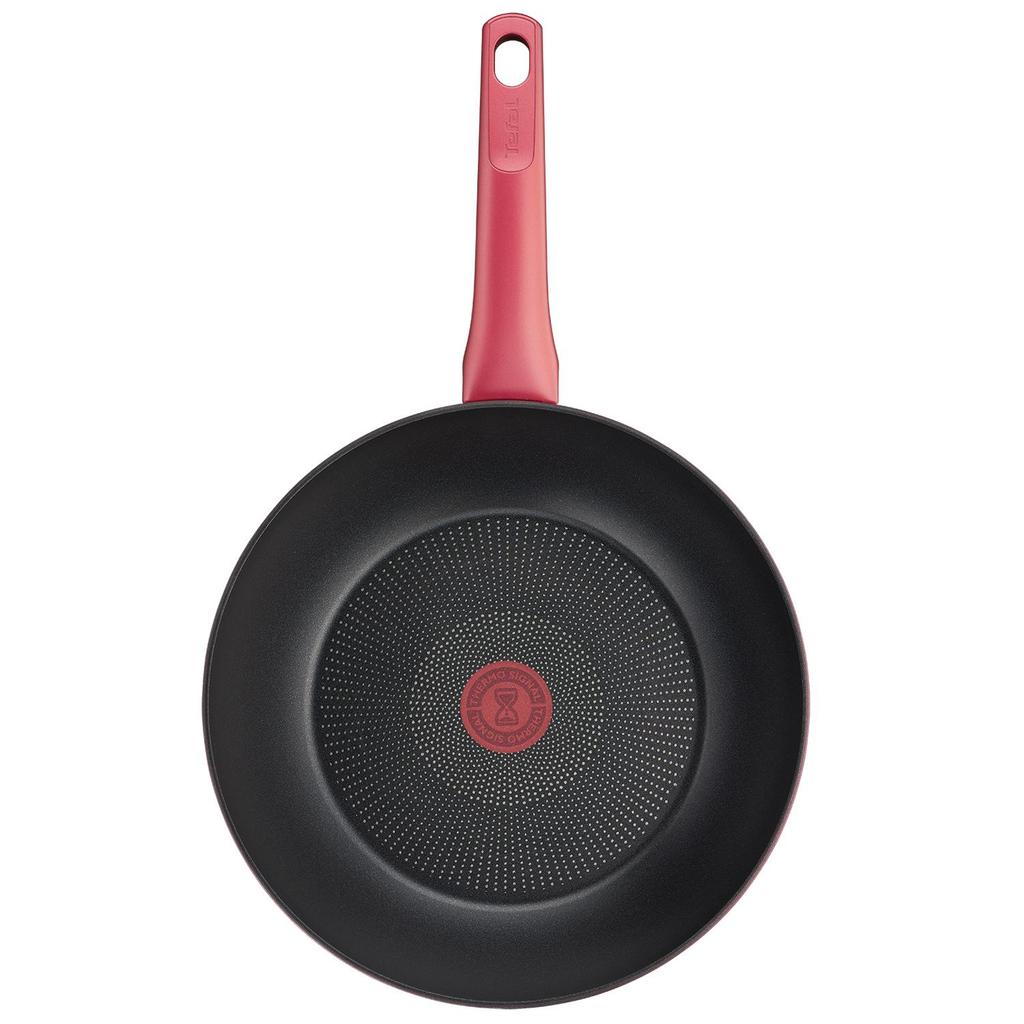 Tefal Индукционная титановая антипригарная сковорода Wok Perfect Cook (28см) Можно мыть в посудомоечной машине в духовке без PFOA Red
