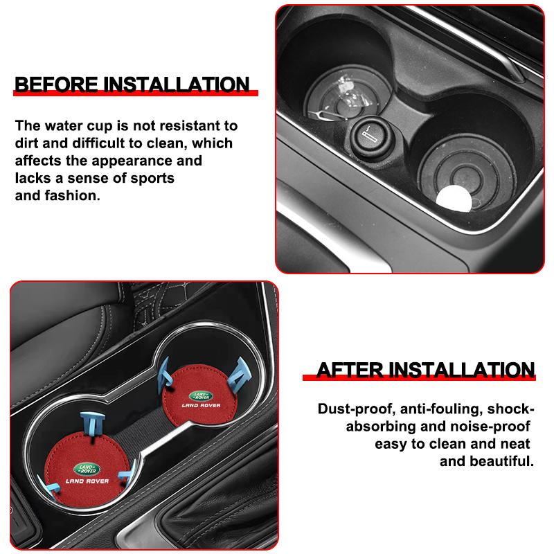 Накладка на подстаканник из ПУ кожи, коврик-подставка с логотипом для Land Rover Range Rover Defender Freelander Discovery 1 2 3 Evoque Rover L322 L405