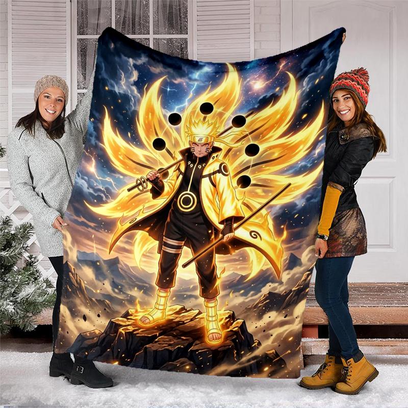 Naruto Power Print Flannel Blanket, Soft Warm Lightweight Throw Blanket for living Room,Sofa Bed Camping office
