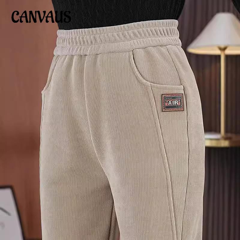 New High Waist Velvet Harem Pants Slim Warm Loose-Fit Trousers for Autumn & Winter