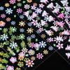 30PCS 3D Nail Stickers Colorful Flowers Daisy Butterfly Star Heart Design Self Adhesive Shiny Nail Art Decorations for Women DIY Manicure