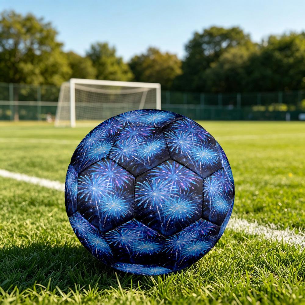 1pc Fireworks Display Size 5 Soccer Ball Professional Match Training Football Indoor &Outdoor Sports Ball Lightweight Durable c6517