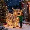 Светодиодное светящееся украшение «Шотландская корова», светящаяся статуэтка шотландской коровы, для дома, улицы, сада, газона, фермерского дома, крыльца, рождественское украшение