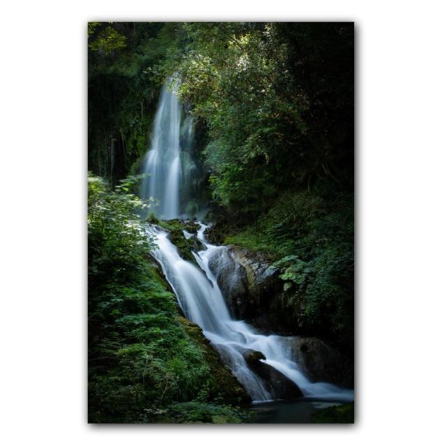 Пейзаж Картина Маслом Лес Водопад Река Красивая Природа Пейзажи Холст Картина Офис Коридор Украшение Дома Фреска Без Рамки